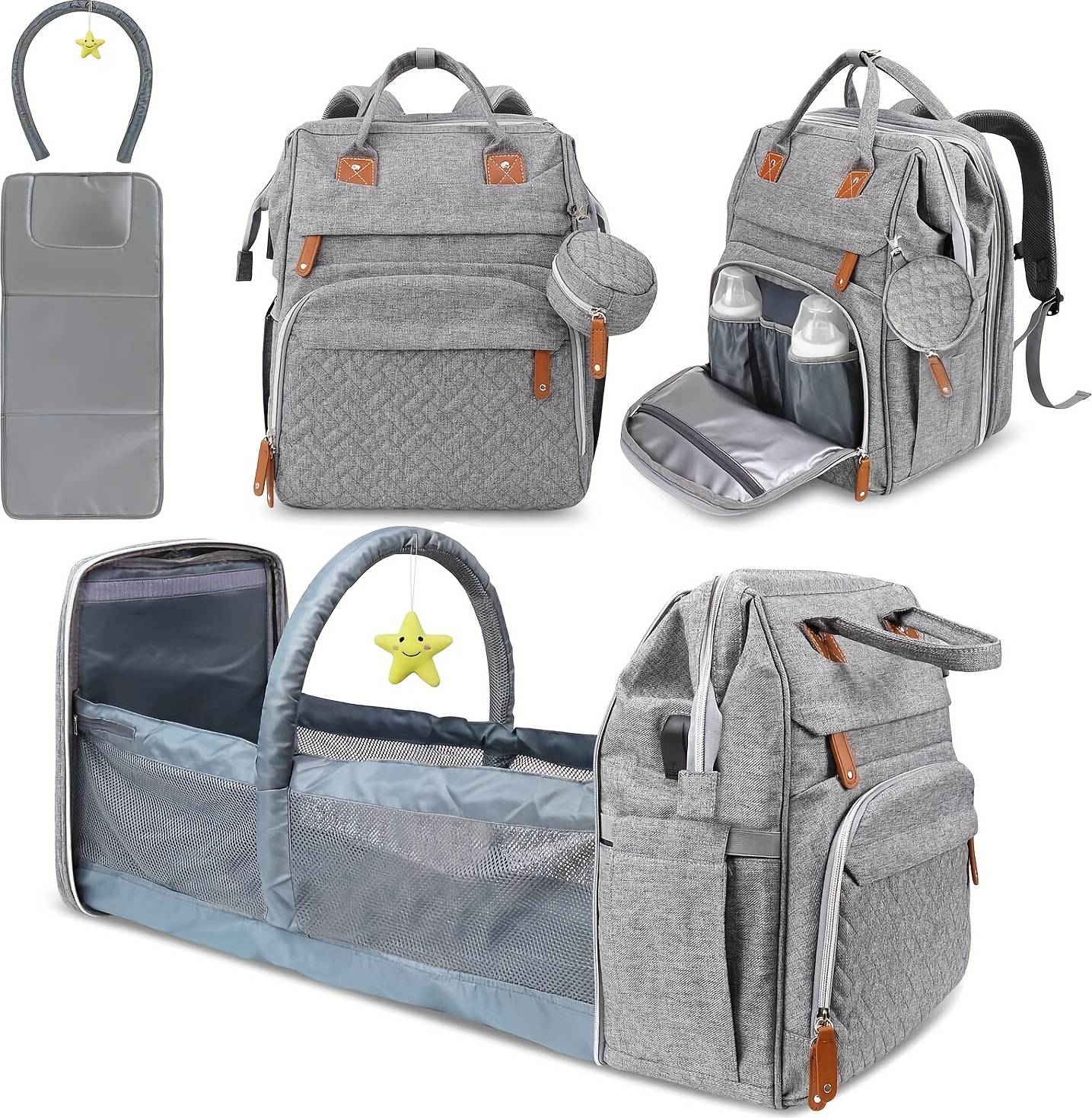 Diaper bag backpack Temu Multifunctional Diaper Bag Backpack