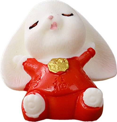 Cute Rabbit in Red Outfit Prydnadsfigur