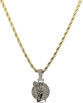Rope chain 18k GLD 18K Yellow Gold Logo Pendant Rope Chain