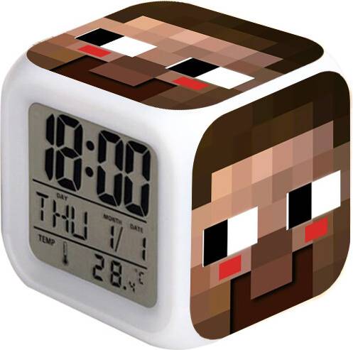 Minecraft Kids Characters LED Digital Alarm Clock