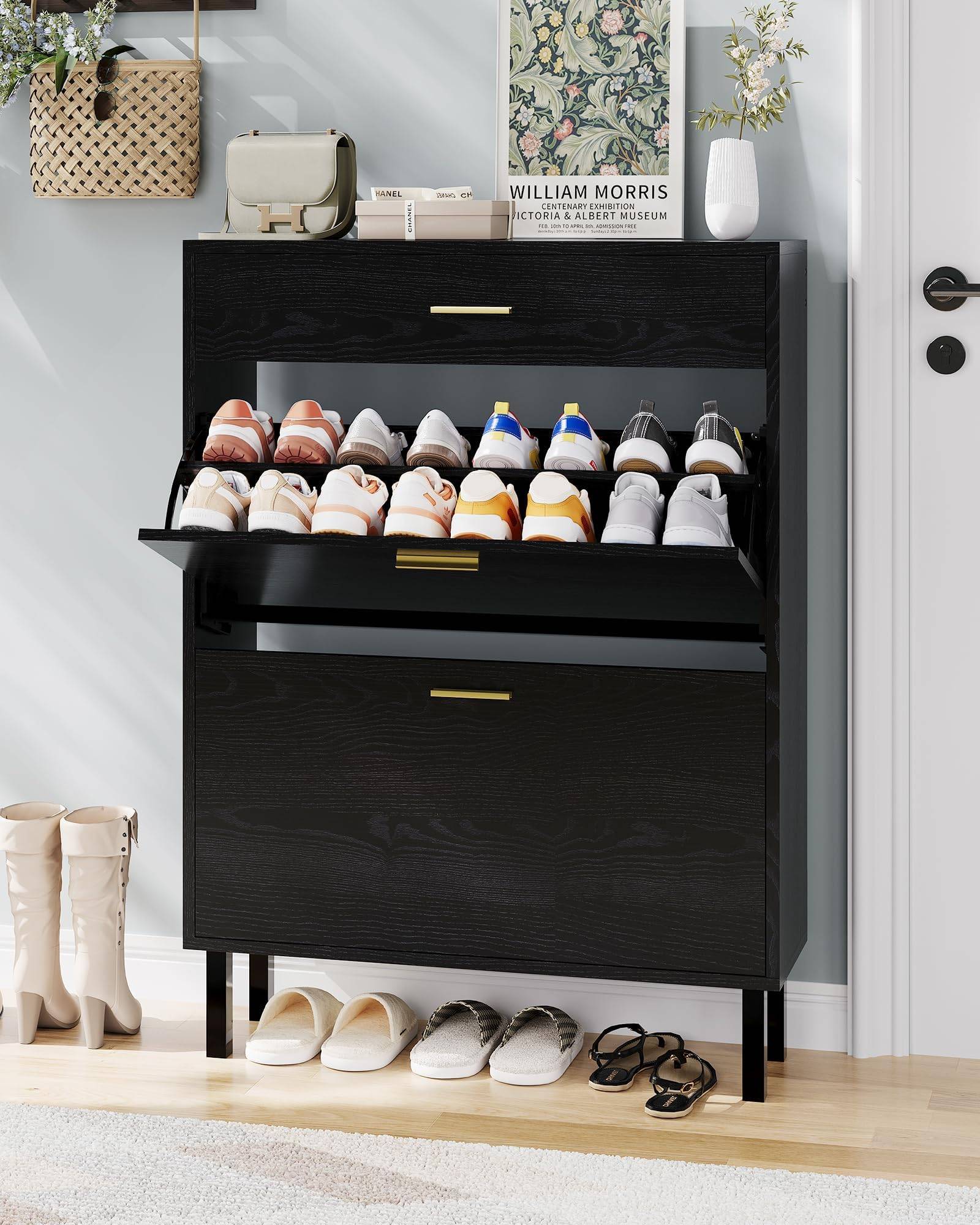 Narrow shoe cabinet Garvee Narrow Cabinet Storage Shoe Rack