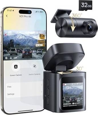 Rear dash cam Vd1 Pro Solar Dash Cam Front Rear