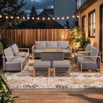 Patio sets with fire pit Fire Pit Table Outdoor Lounge Set