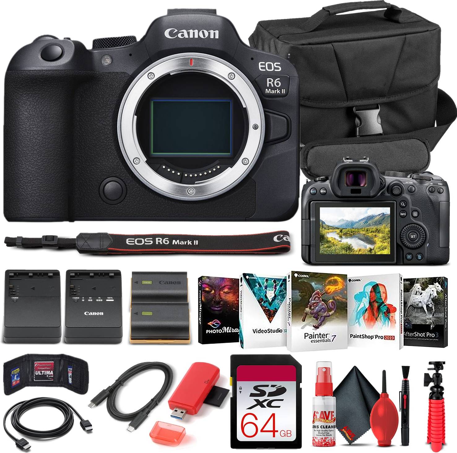 Canon eos r6 mark 2 Canon EOS R6 Mark II Mirrorless Camera Basic Bundle