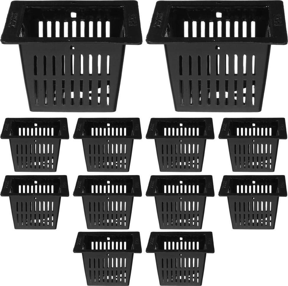 Inoomp 20Pcs Lightweight Black Square Mesh Net Cups Storage Box
