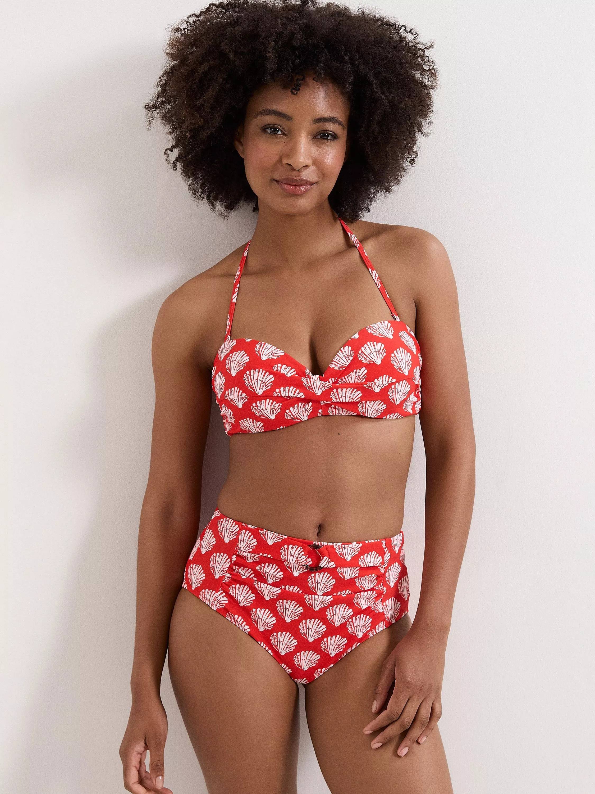 Phase Eight Shell Print Bikini Top - Red
