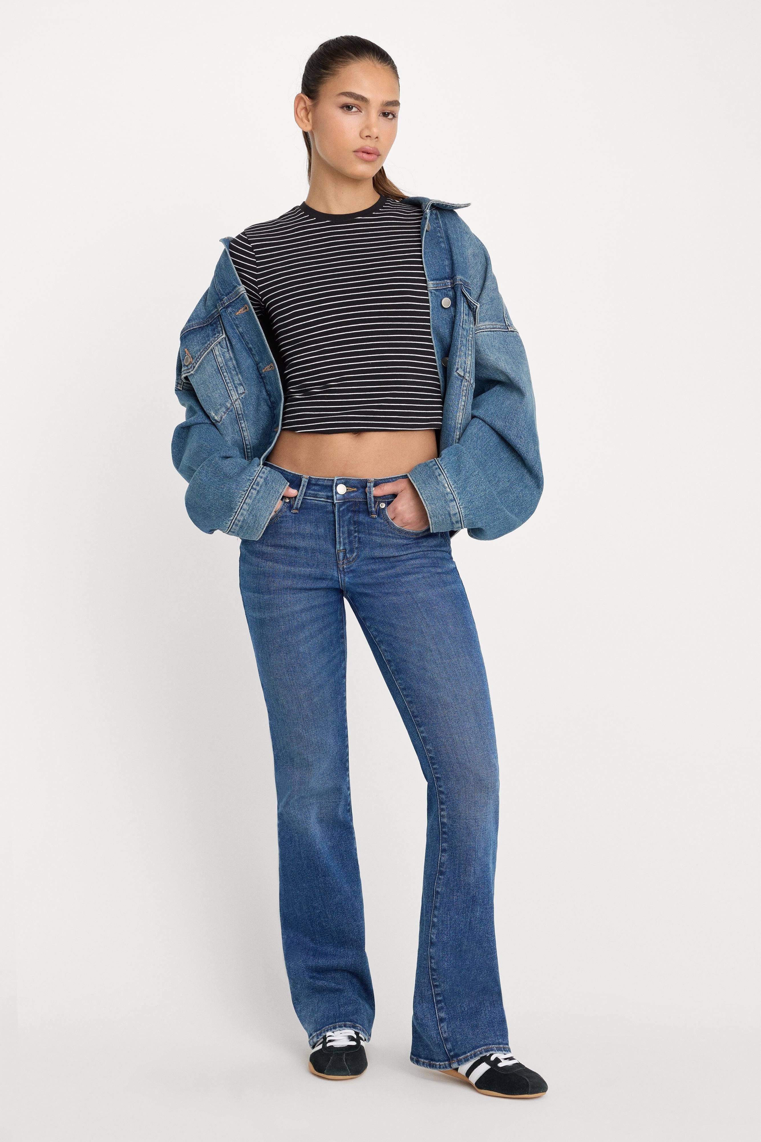 Low Rise Bootcut Jeans - Indigo