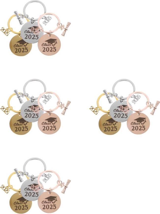Happyyami 2025 Graduate Keychains Assorted Stainless Steel