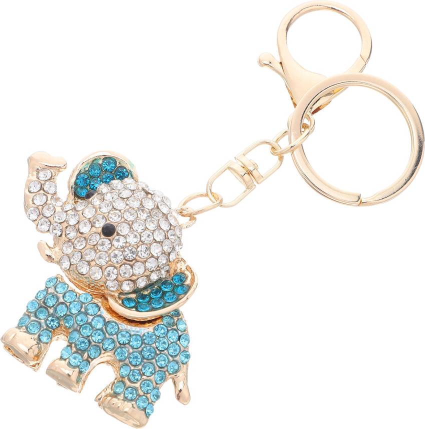 Artibetter Elephant Rhinestone Key Ring Keychain