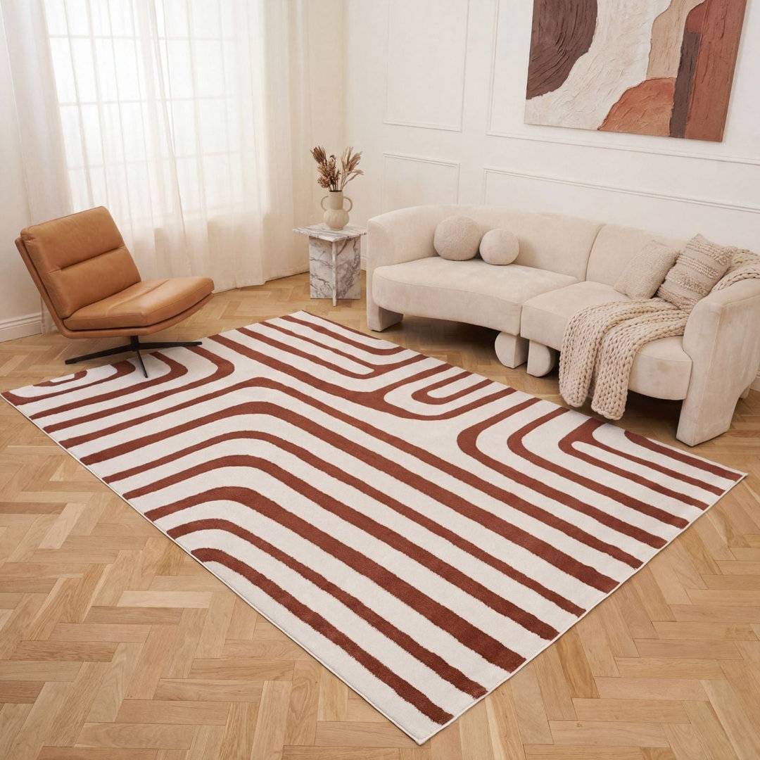 THE RUGS Loft Modern Curved Line Area Rug Runner 200 x 290 cm