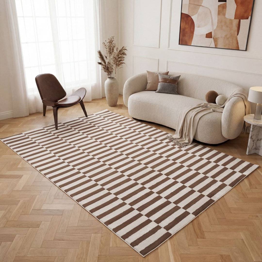 THE RUGS Loft Modern Striped Area Rug Runner Soft Pile 80 x 150 cm
