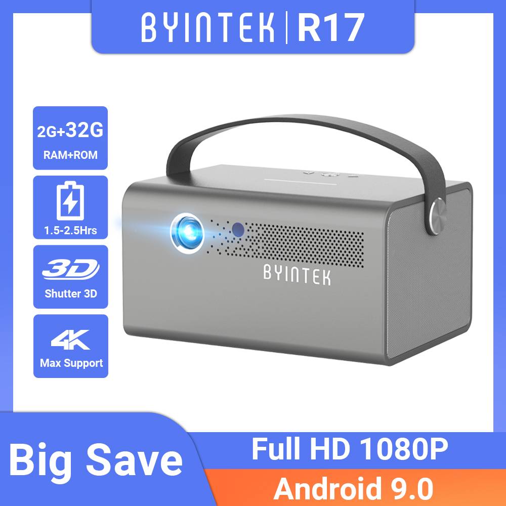 Byintek R17 4K Smart 3D Android WiFi Portable DLP Mini Projector