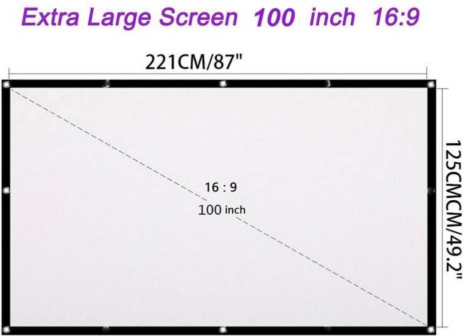 100 Inch Projection Screen 16 9 HD