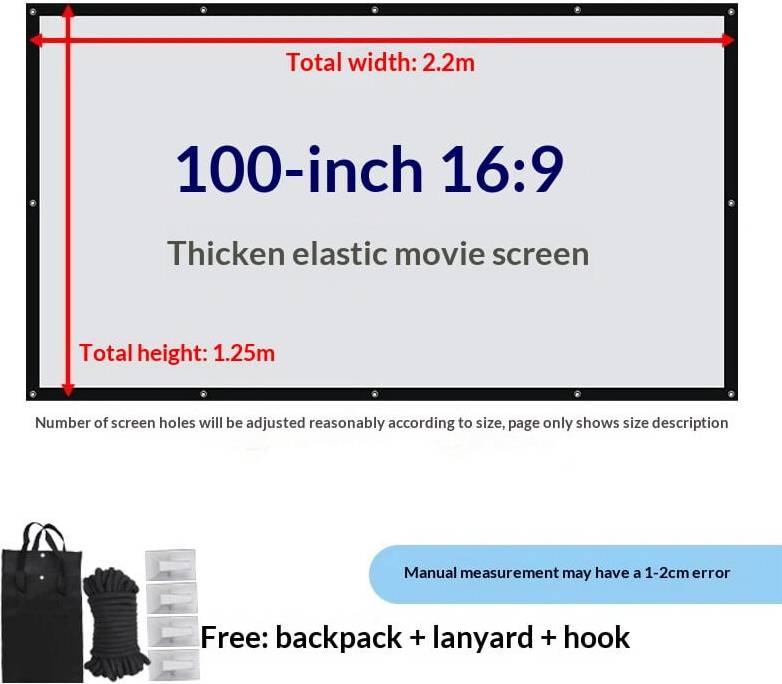 100 Inch 16 9 Thick Portable Foldable Projector Screen