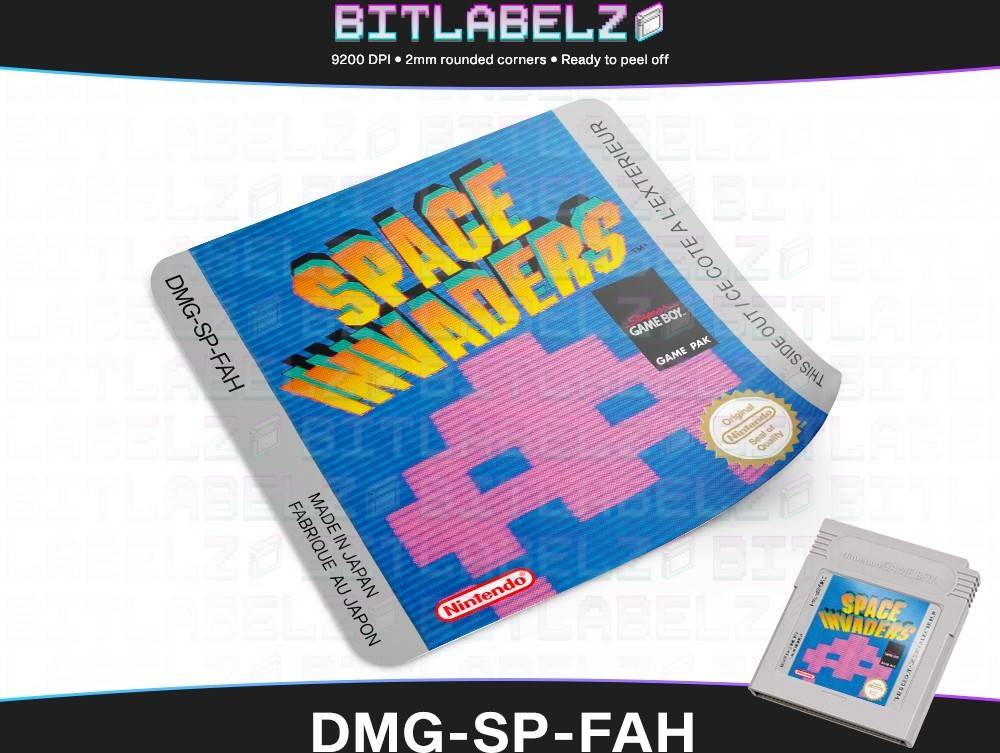 Space Invaders Game Boy Label