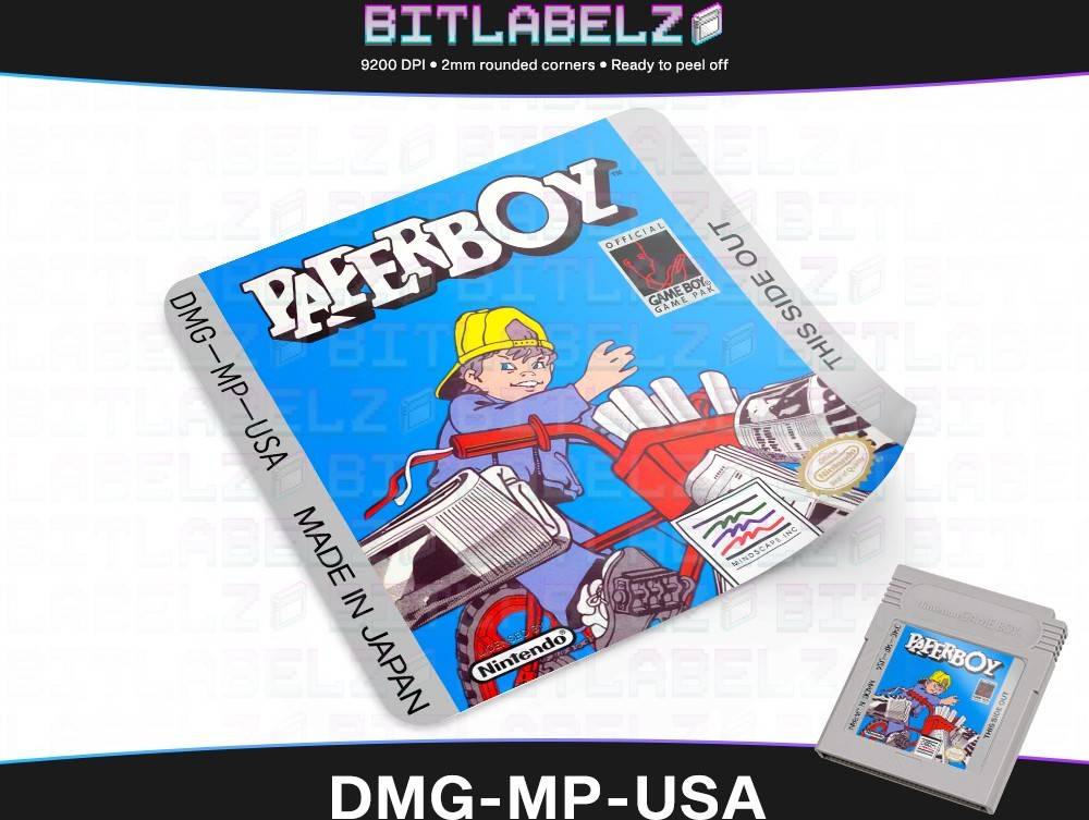 Paperboy Game Boy Label