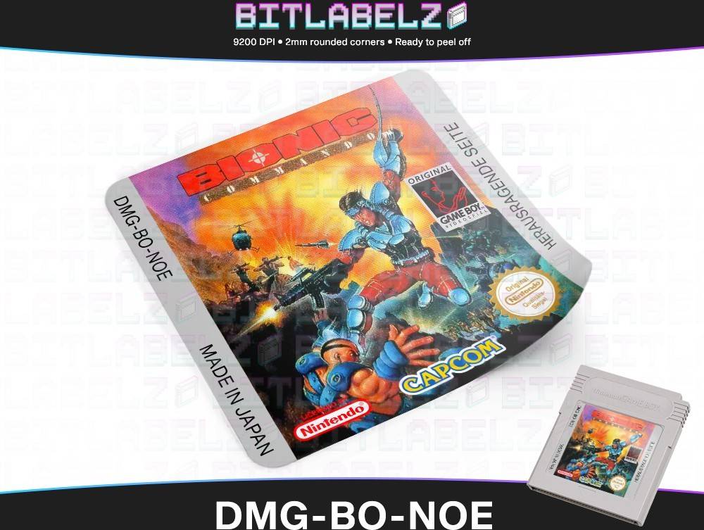 Bionic Commando Game Boy Label