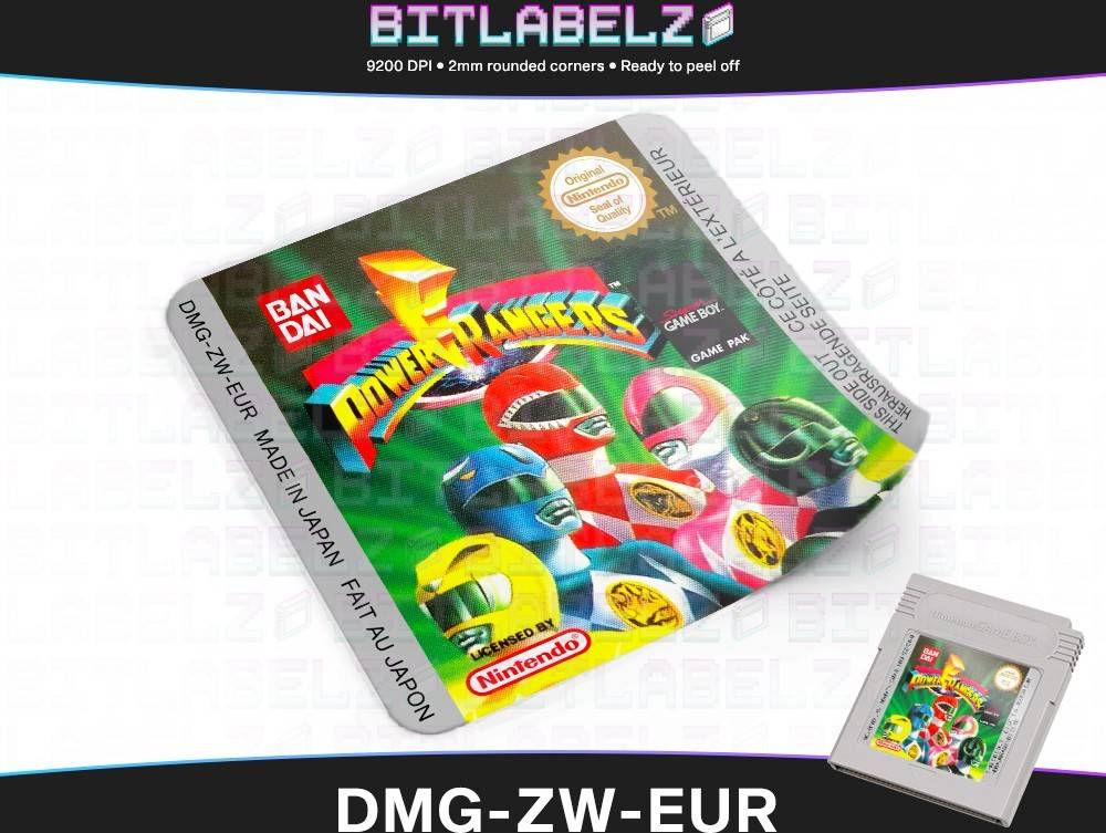Mighty Morphin Power Rangers Game Boy Label
