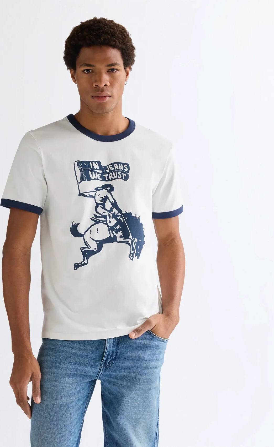 Wrangler Ringer Tee - Cream