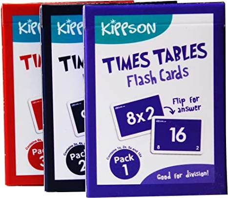 Kippson Times Tables Flash Cards Multiplication Division Set