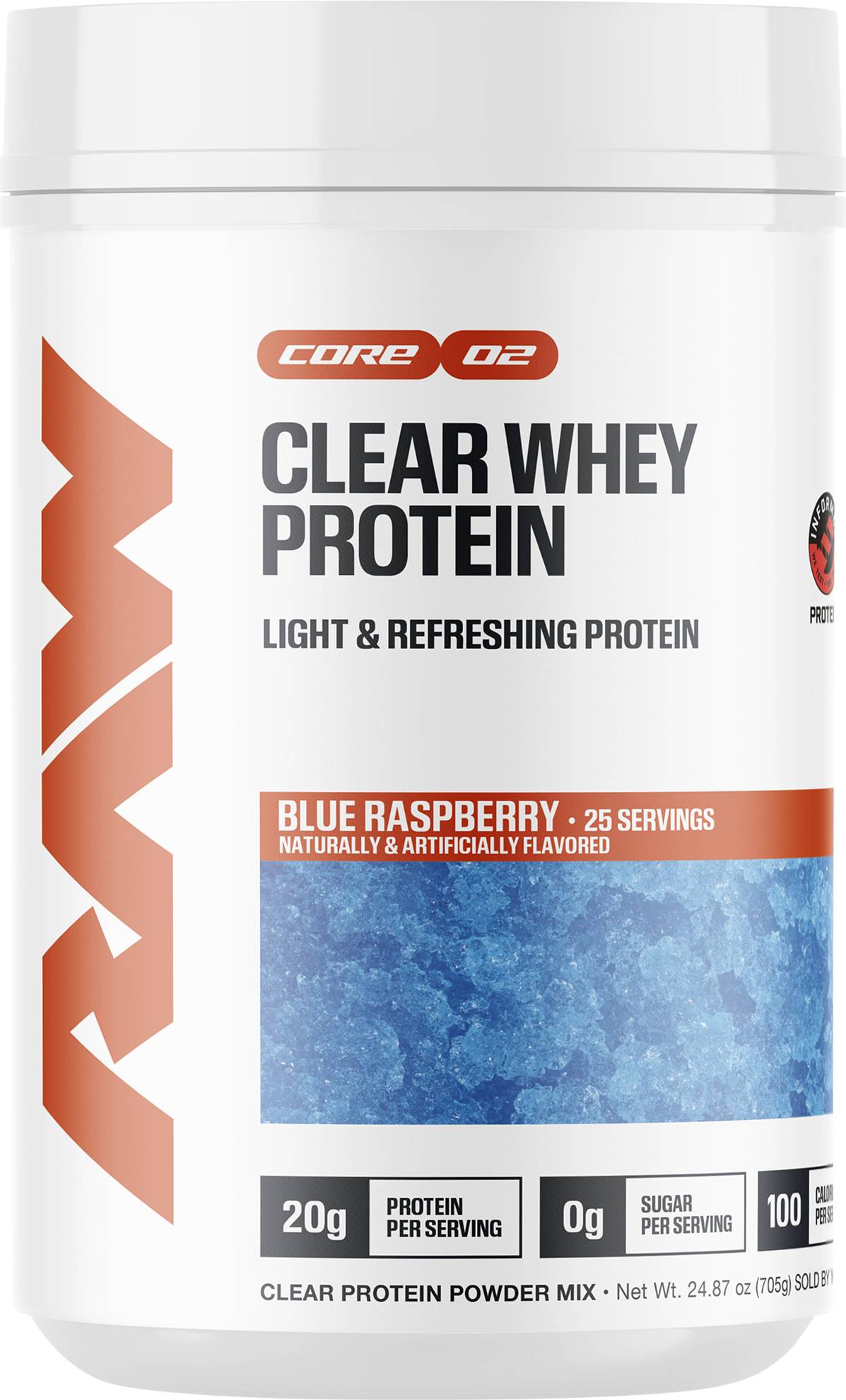 Clear whey protein Raw Clear Whey Protein Powder Light Refreshing 20g Blue Raspberry