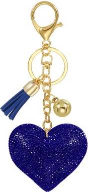Uxcell Heart Shape Rhinestone Keychain - Blue