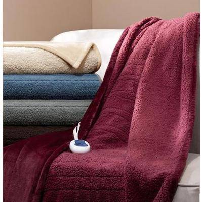 Heated throw blanket Beautyrest Microlight Reverse Berber Heated Throw