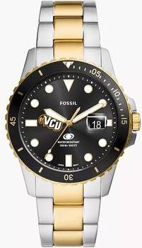 Fossil Silver VCU Rams Blue Dive Watch