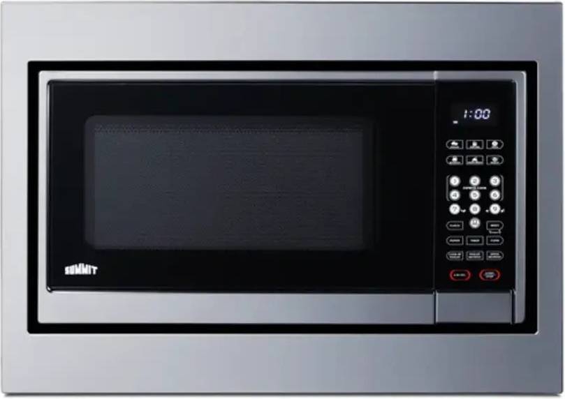 Microwave with trim kit Summit SMBI24 24 Inch Built-In Microwave Kit
