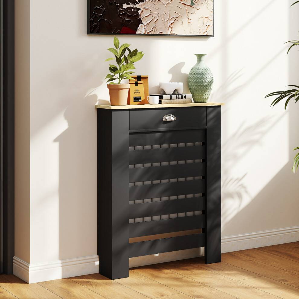Homcom Radiator Cover With Drawer 78cm Black