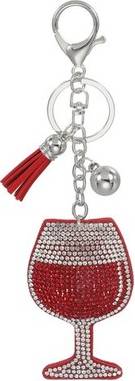 Uxcell Rhinestone Bling Crystal Keychain Purse Charm - Red