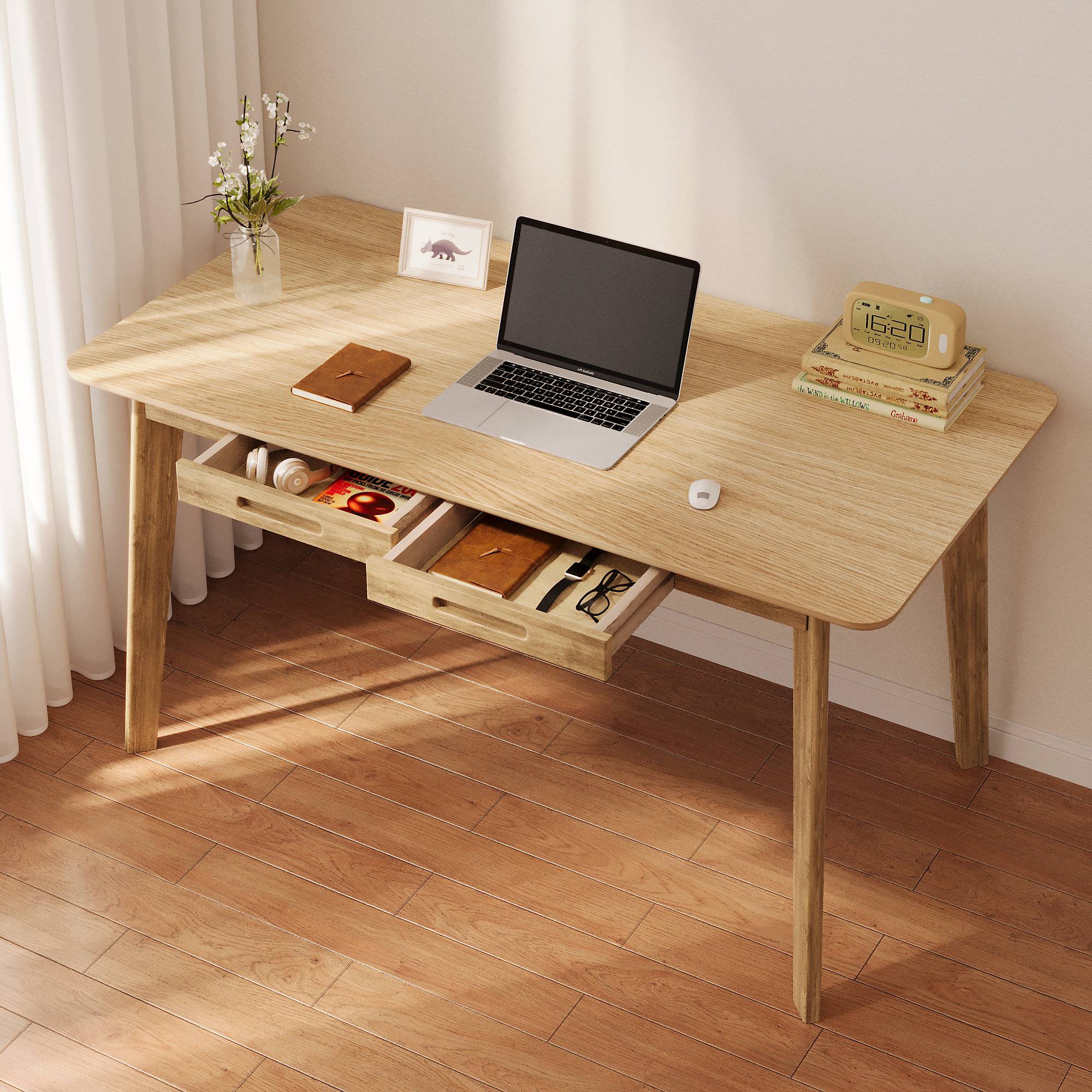 Home Office Computer With Drawers Writing Desk