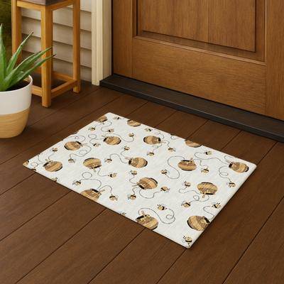 Washable rugs Addison Rugs Washable Kids Honeybee Chantille Rug