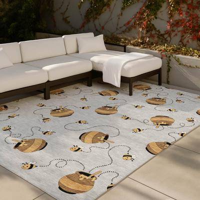 Washable rugs Addison Rugs Washable Kids Honeybee Chantille Rug