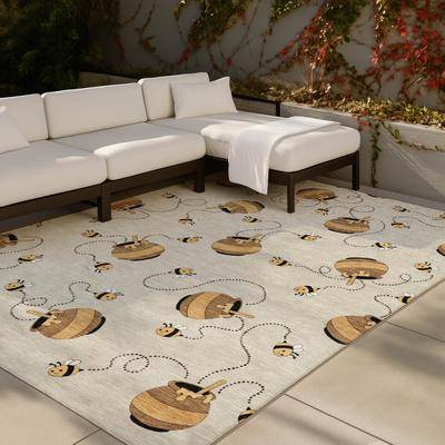 Washable rugs Addison Rugs Washable Kids Honeybee Chantille Rug