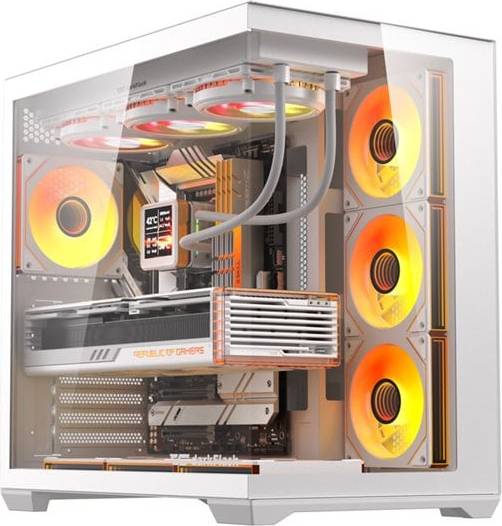 darkFlash C280 Computer Case White 7 Fans