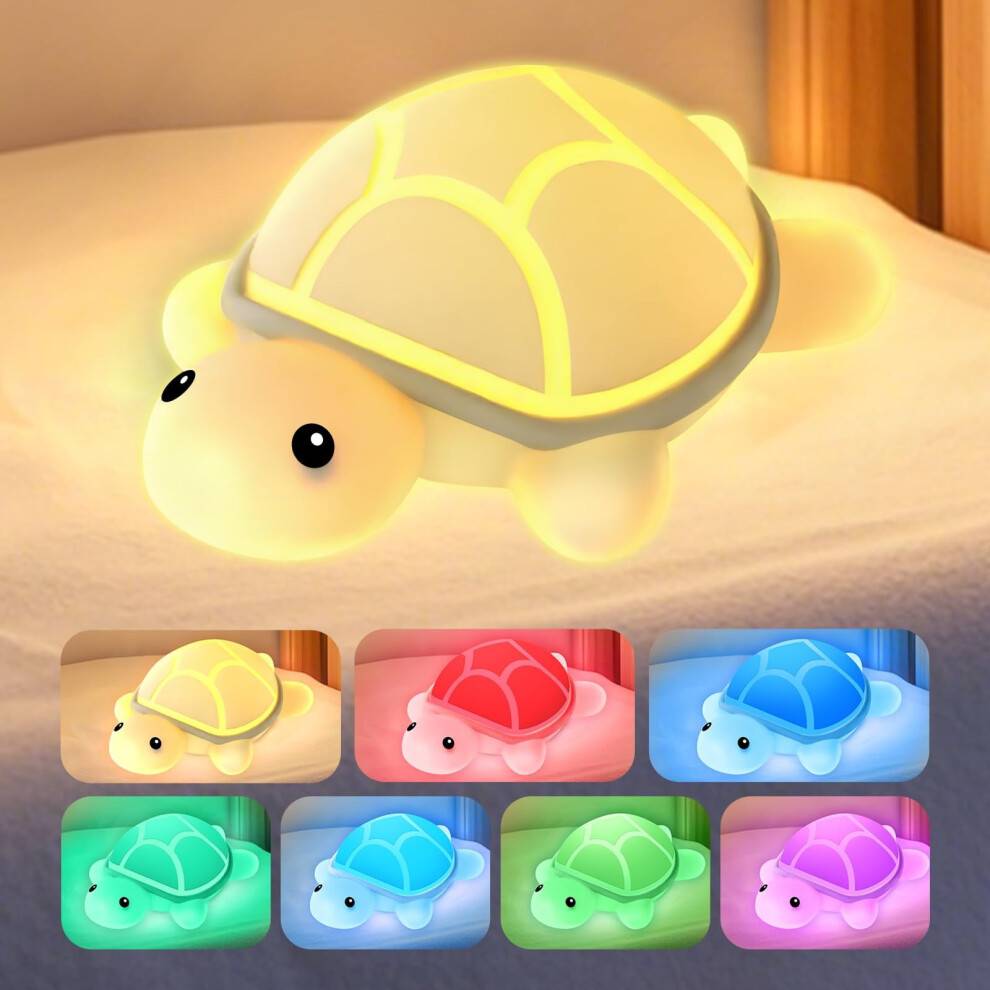 7-Color Changing Silicone Turtle Night Light