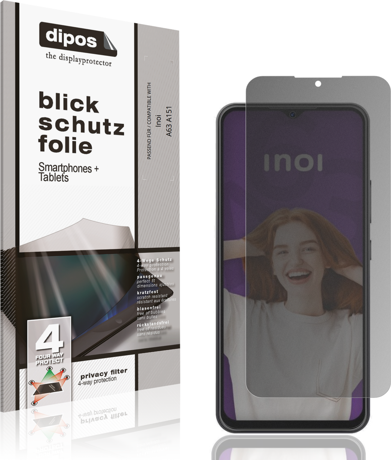 Dipos Screen Protector For Inoi A63 A151 Privacy Filter