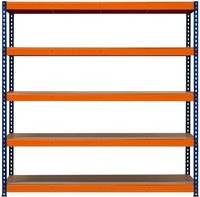 MonsterShop S Rax 5 Shelf Blue Orange Shelving System