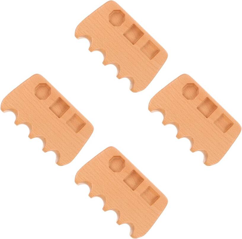 iplusmile 4Pcs Beige Wood Pool Cue Storage Rack