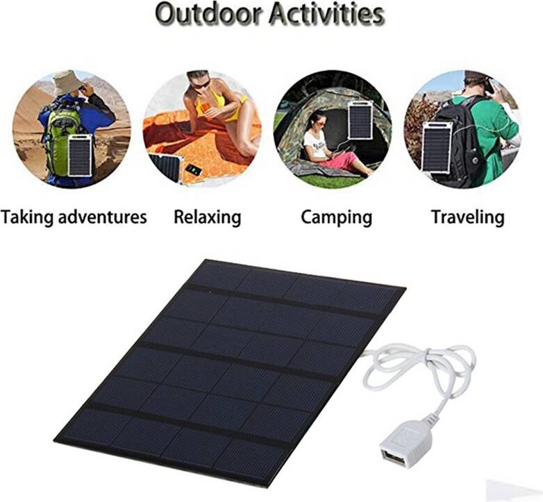 3.5W 6V Solar Panel USB Cable