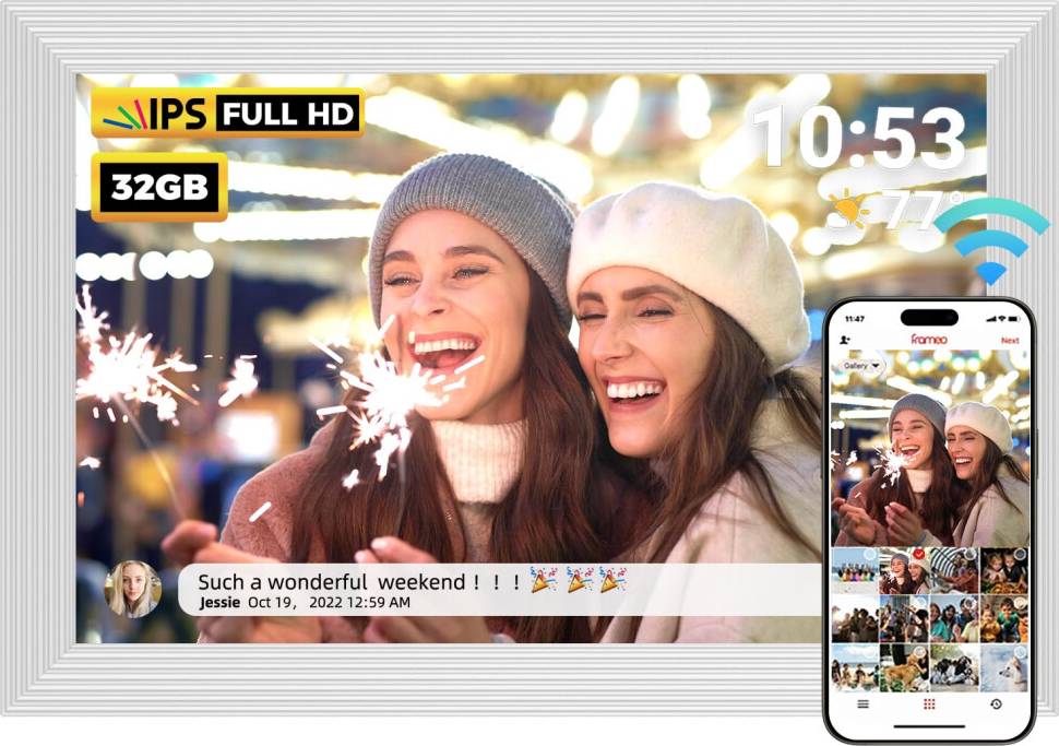 Reumar 32GB Digital Photo Frame 10.1 Inch