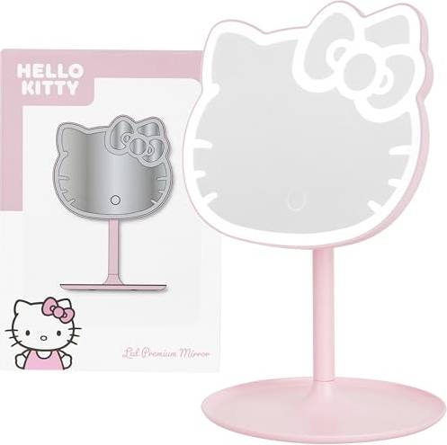 Hello Kitty Hello Kitty LED Mirror Makeup Vanity Compact Battery Operated Portable Table - Pink/Pink