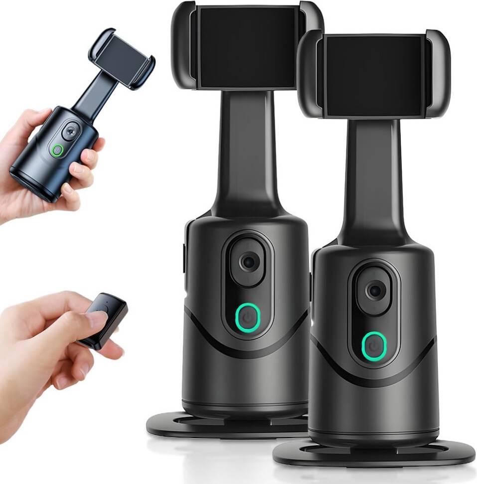 AI Tracking Phone Tripod 360 Smooth Rotation 2PCS