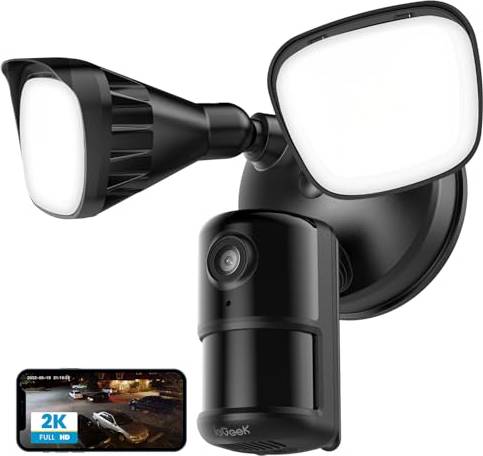 2K Security Floodlight Camera with Color Night Vision