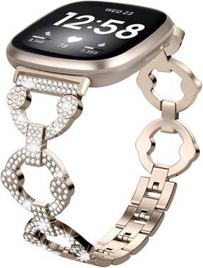 Fitbit sense 3 Fitbit Sense Versa 3 Rhinestone Watch Strap Champagne Gold