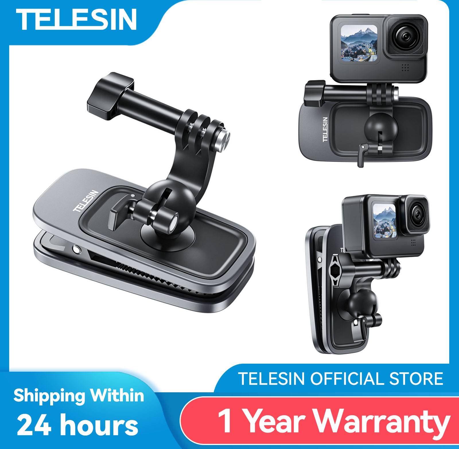 Telesin 360° Rotation Magnetic Backpack Clip Clamp Mount