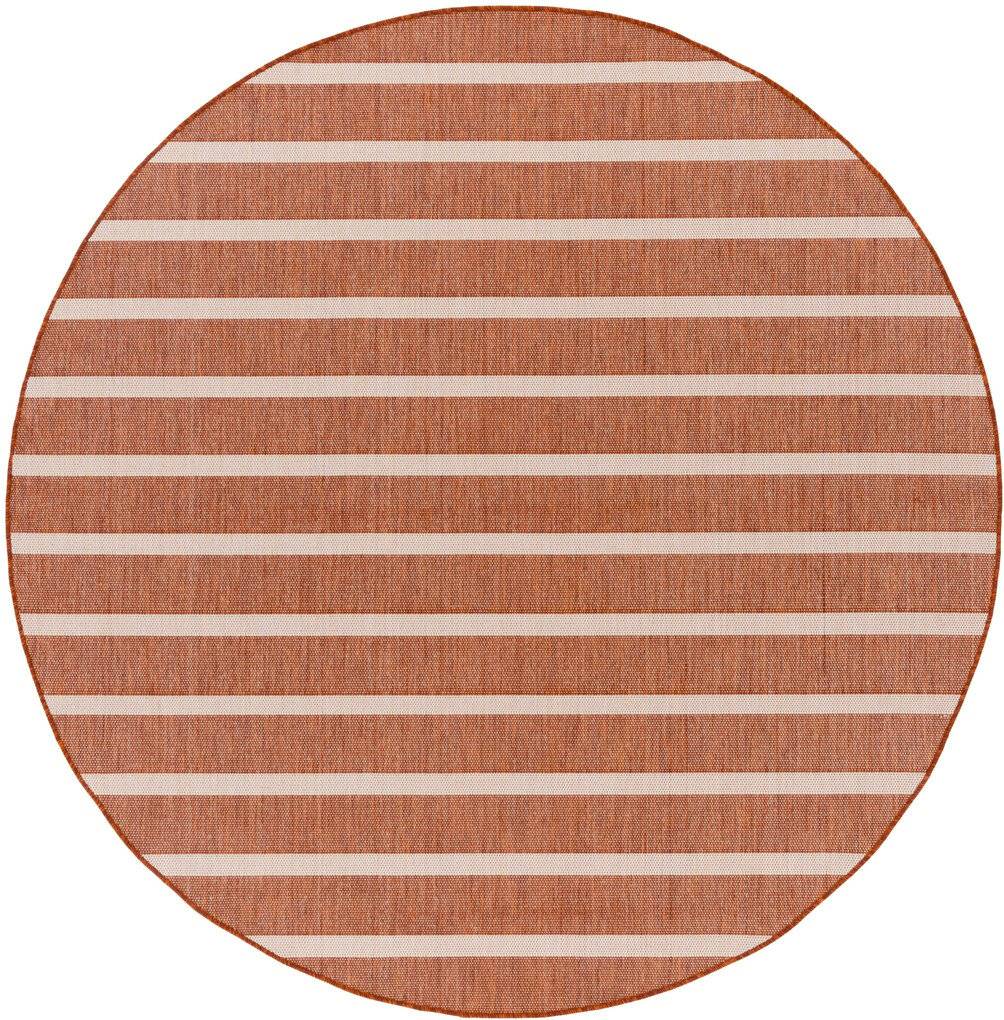 Nourison Positano Round Modern 8 x 8 Rug In Ivory Multicolor