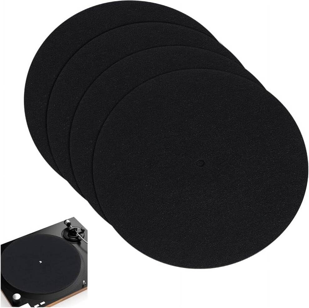 4 Pcs Turntable Platter Mat 7.3 Inch