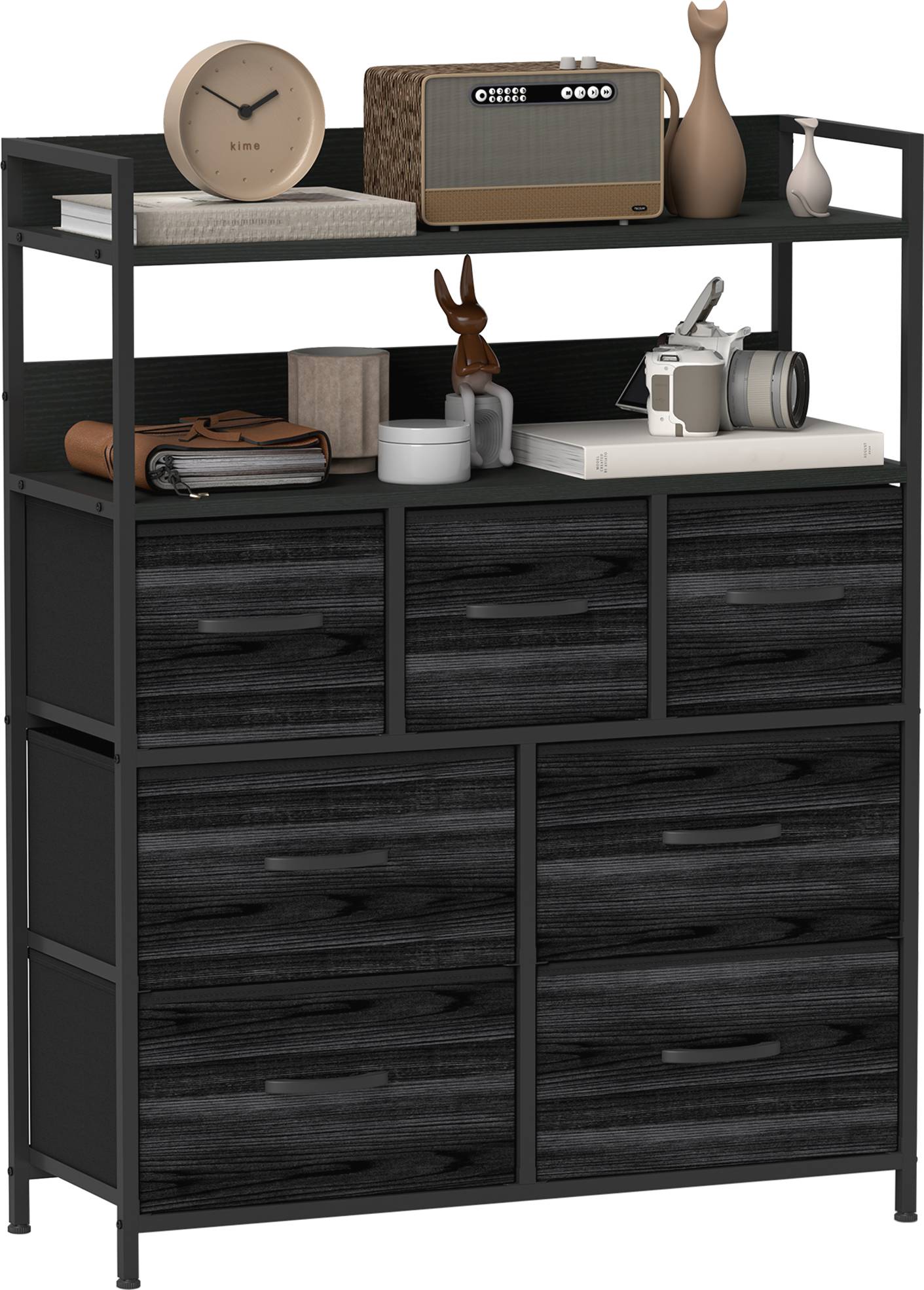 Homcom Rustic Seven Fabric Drawers Kommode